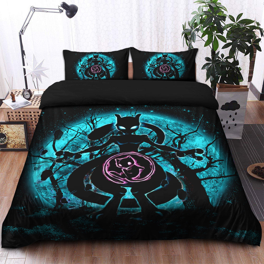 Pokemon Mewtwo And Mew Moonlight Bedding Set Duvet Cover And 2 Pillowcases