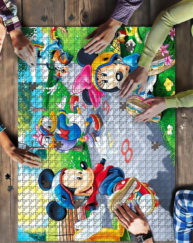 Mice & Friends Playing Jigsaw Mock Puzzle