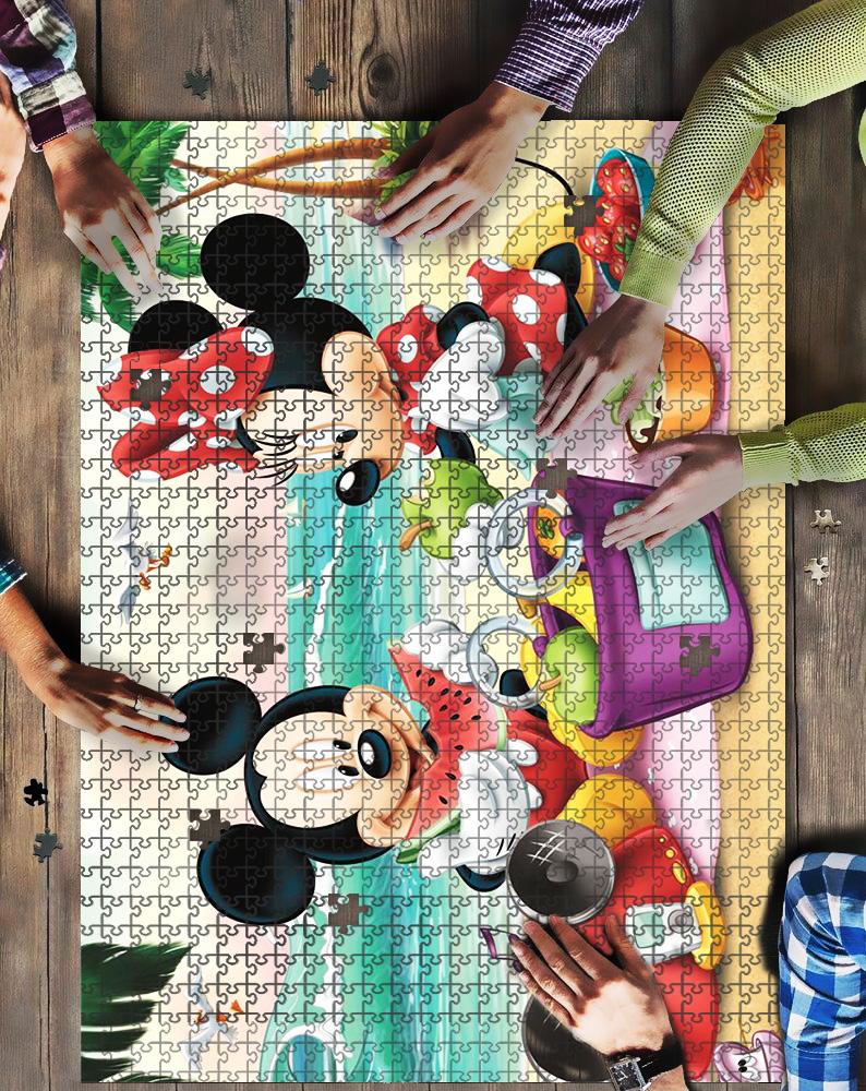 Mice & Minnie On Beach Jigsaw Mock Puzzle