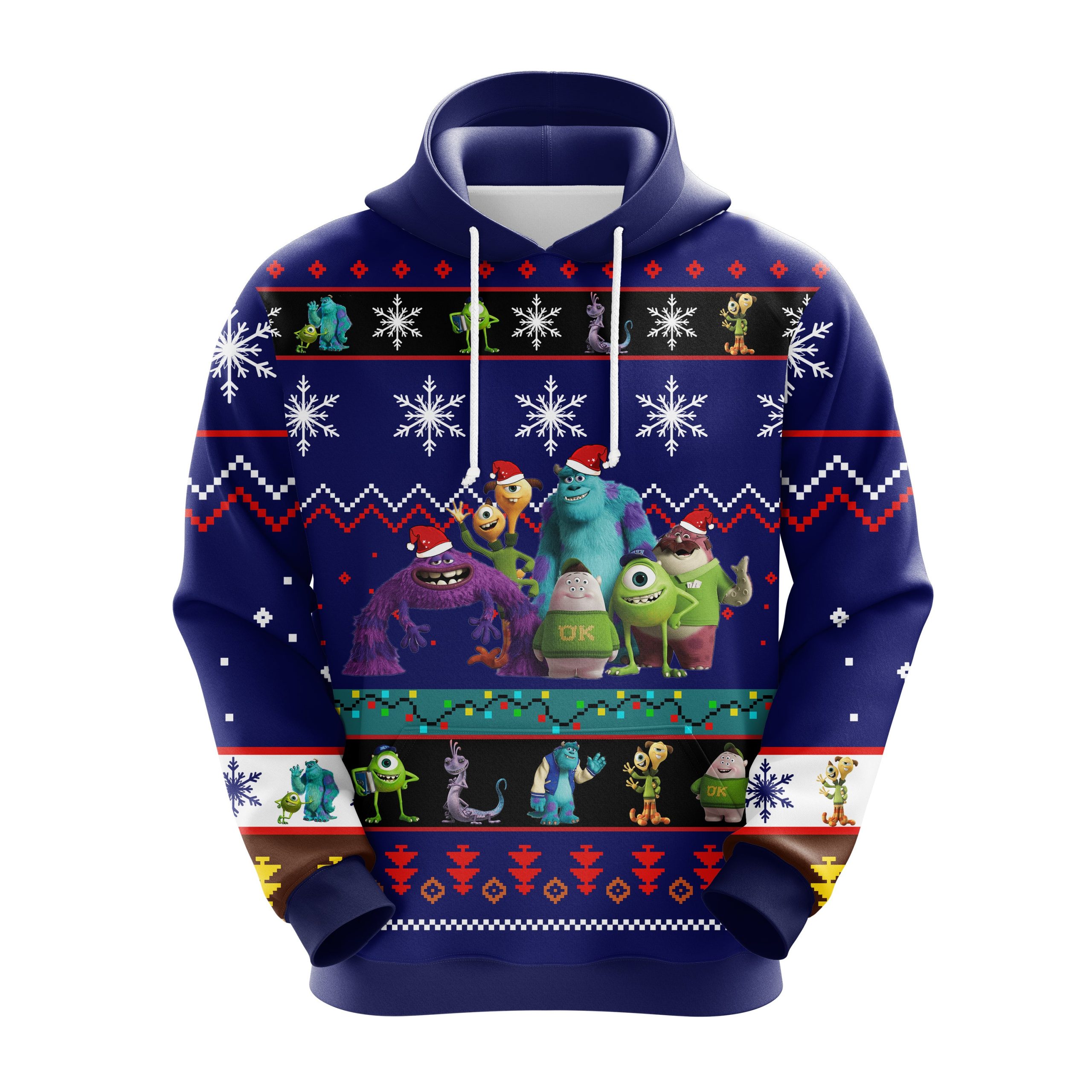 Monsters University Christmas Cute Noel Mc Ugly Hoodie Blue 1- Amazing Gift Idea Thanksgiving Gift