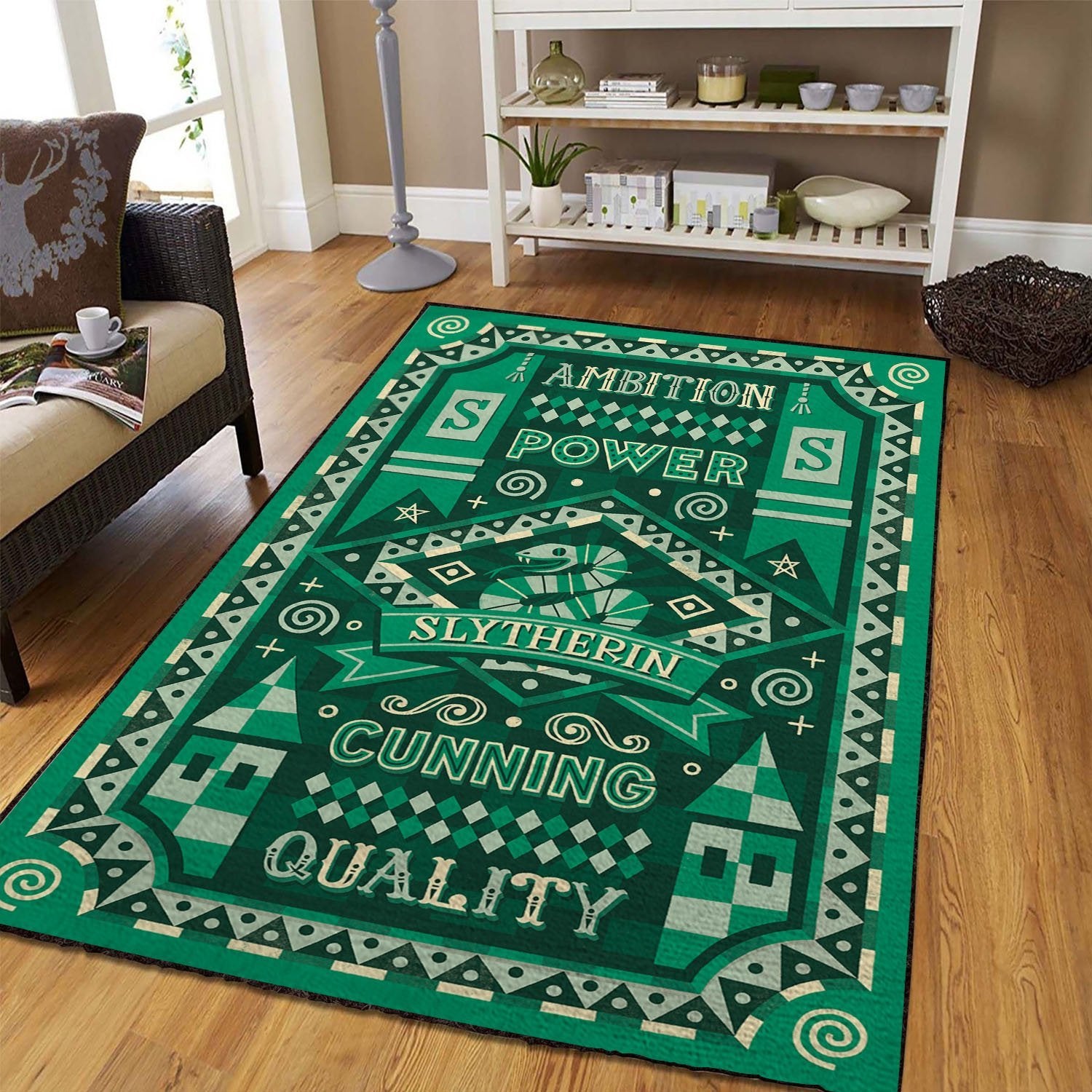 Harry Potter Slytherin Area Rug Floor Home Room Decor