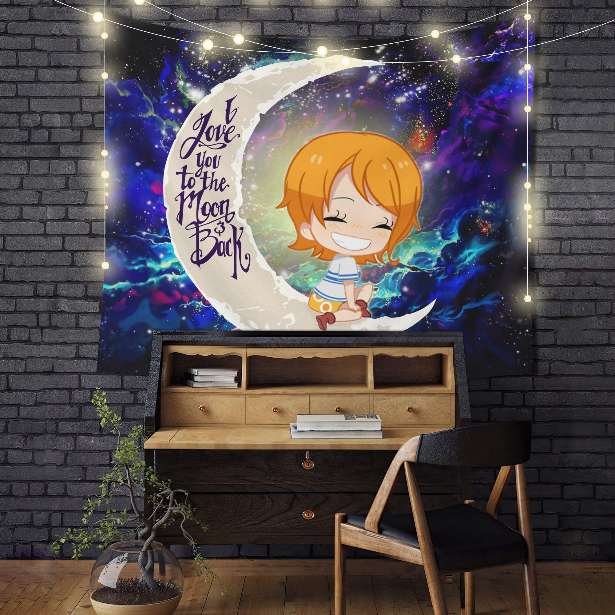 Nami One Piece Moon And Back Galaxy Tapestry Room Decor