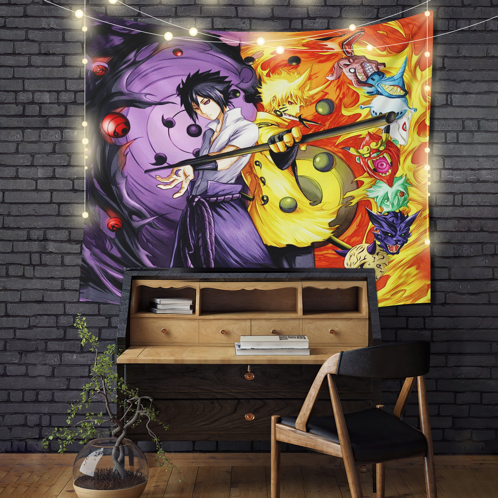 Naruto Sasuke Anime Tapestry Room Decor