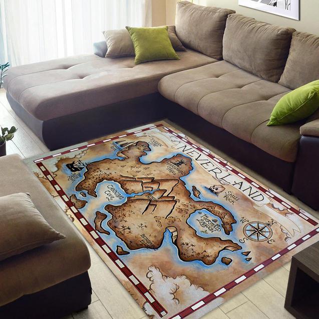 Neverland Map Area Rug Home Decor Bedroom Living Room Decor