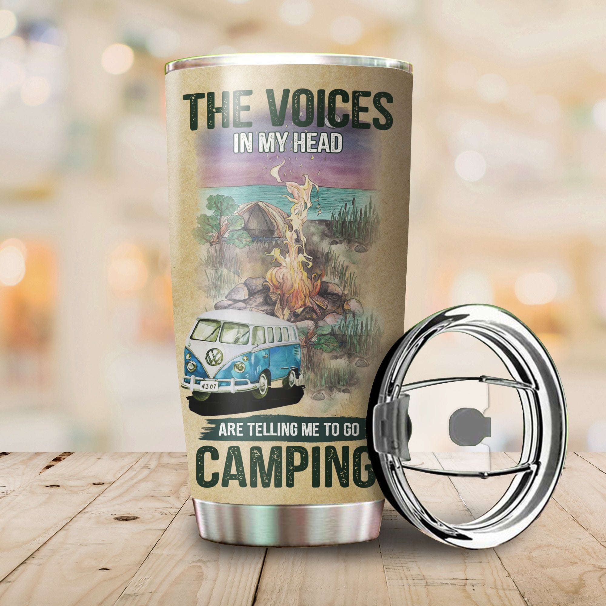 The Voices In My Head Are Telling Me To Go Camping Camfire Tumbler 2021