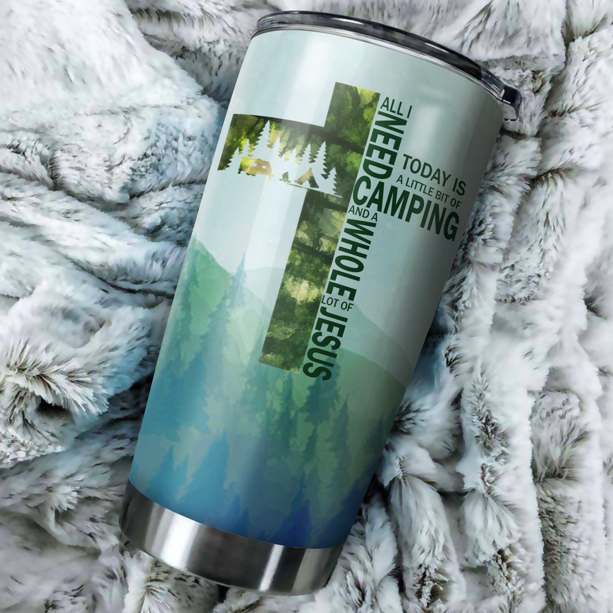 All I Need Camping & A Whole Lot Of Jesus Camping Camfire Tumbler 2021