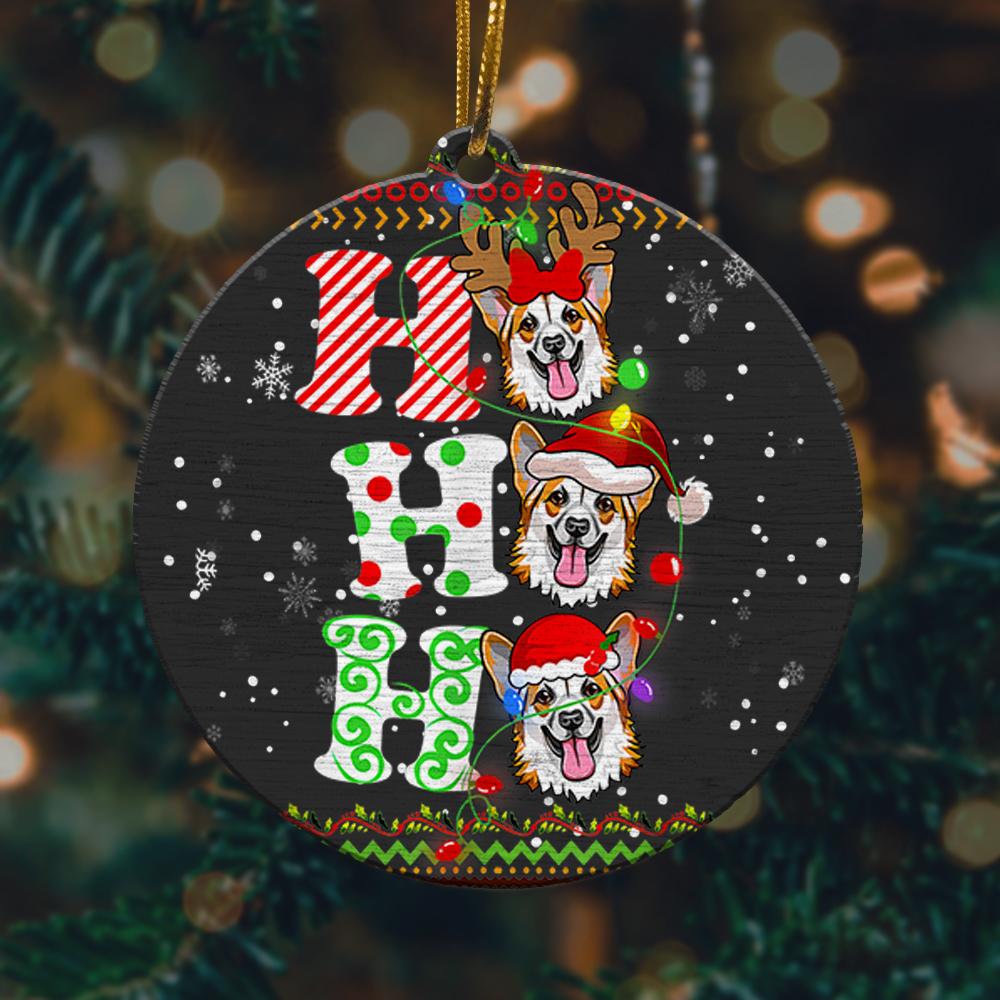 Pembroke Welsh Corgi Dog Santa Hat Christmas Ho Ho Ho Christmas Ornament 2022 Amazing Decor Ideas