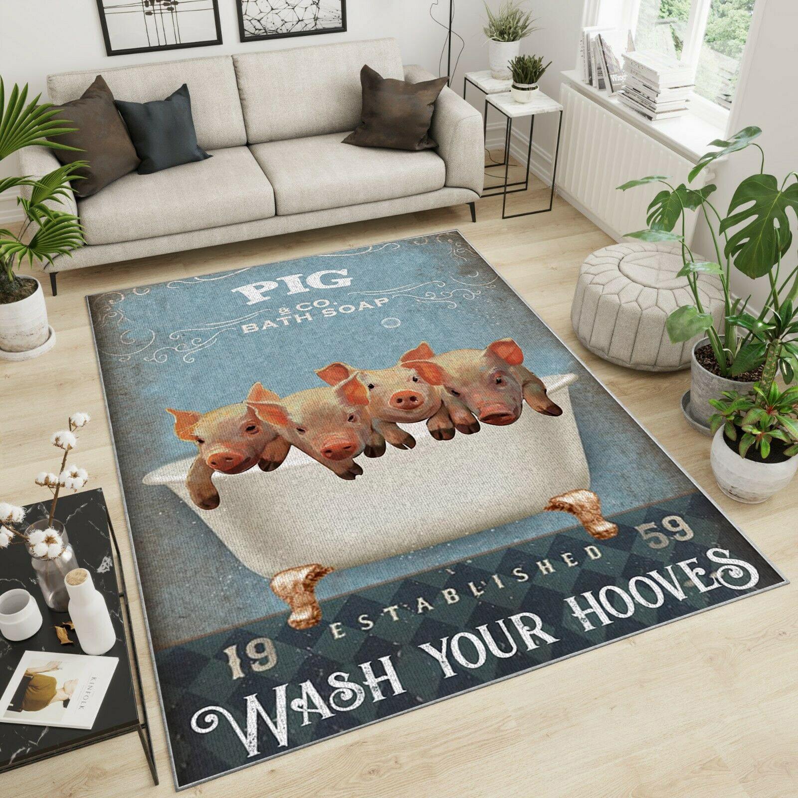 Pig Area Rug Home Decor Bedroom Living Room Decor