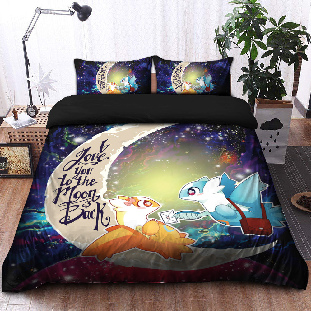 Pokemon Couple Latios Latias Love You To The Moon Galaxy Bedding Set Duvet Cover And 2 Pillowcases