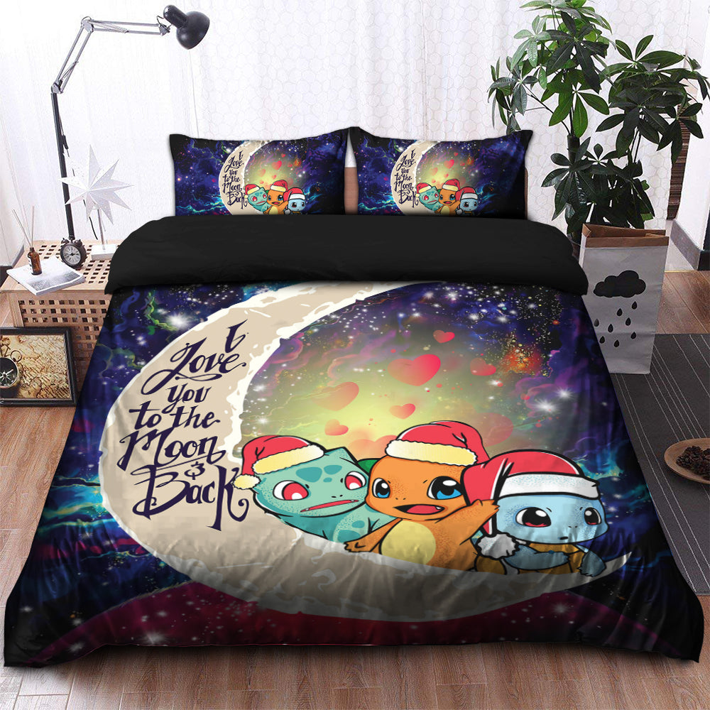 Pokemon Friends Gen 1 Love You To The Moon Galaxy Bedding Set Duvet Cover And 2 Pillowcases