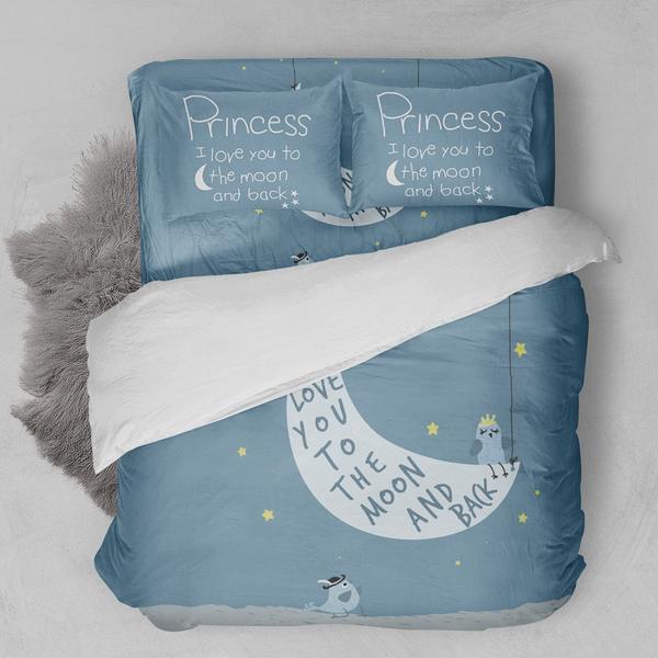 Princess Love You To The Moon Bedding Set