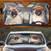 Two Pugs Family Car Windshield Auto Sun Shade Amazing Best Gift Ideas 2021