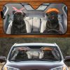 Two Pugs Family Fawn Car Windshield Auto Sun Shade Amazing Best Gift Ideas 2021