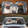 Two Pugs Family Black Fawn Car Windshield Auto Sun Shade Amazing Best Gift Ideas 2021