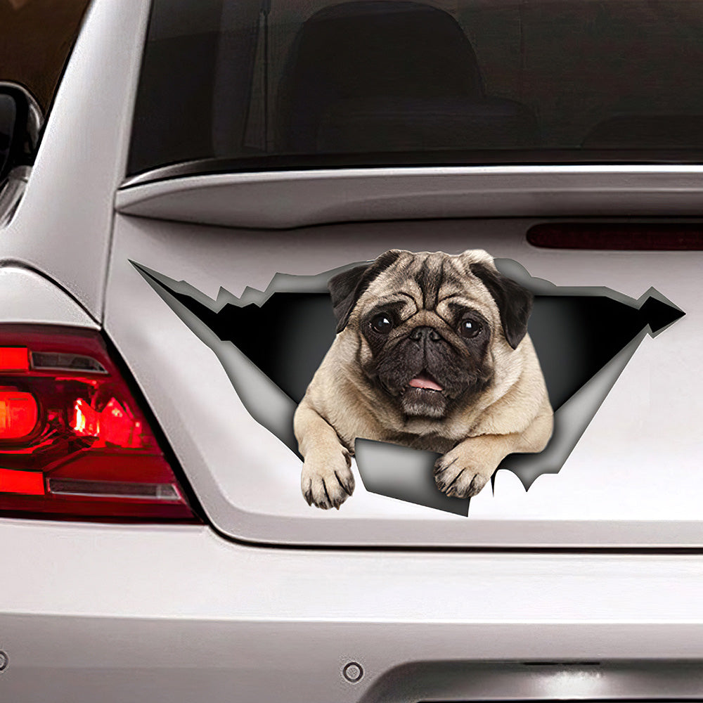 Best Pug Sticker, Pet Car 3D Stickers Decal Car Accessories Car Decoration Amazing Gift Idea