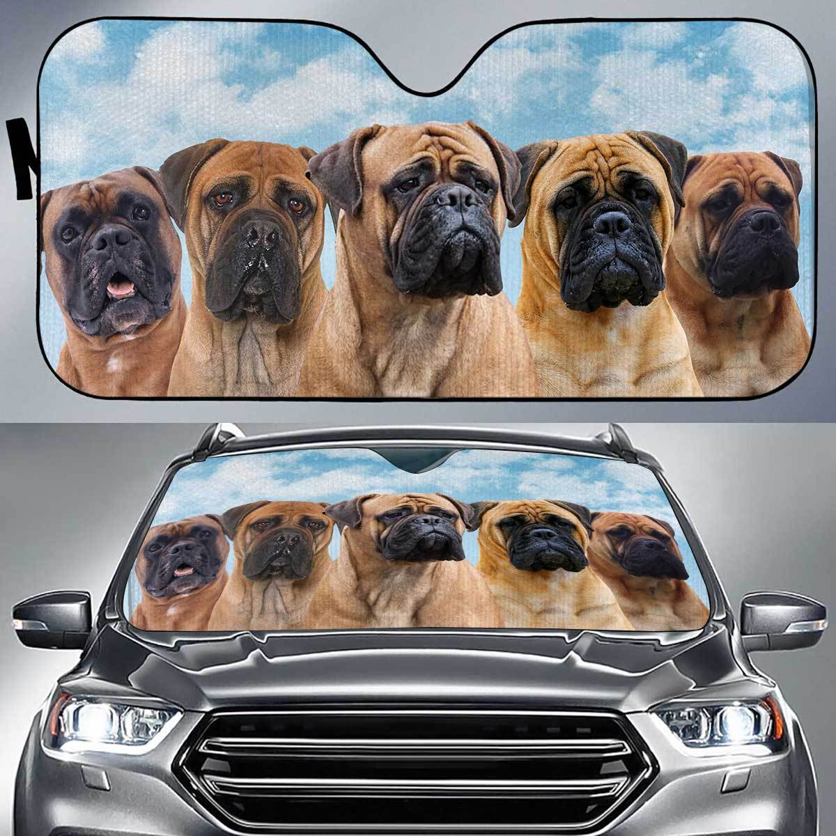 Bullmastiff Funny Team Auto Sun Shade Gift Ideas 2021