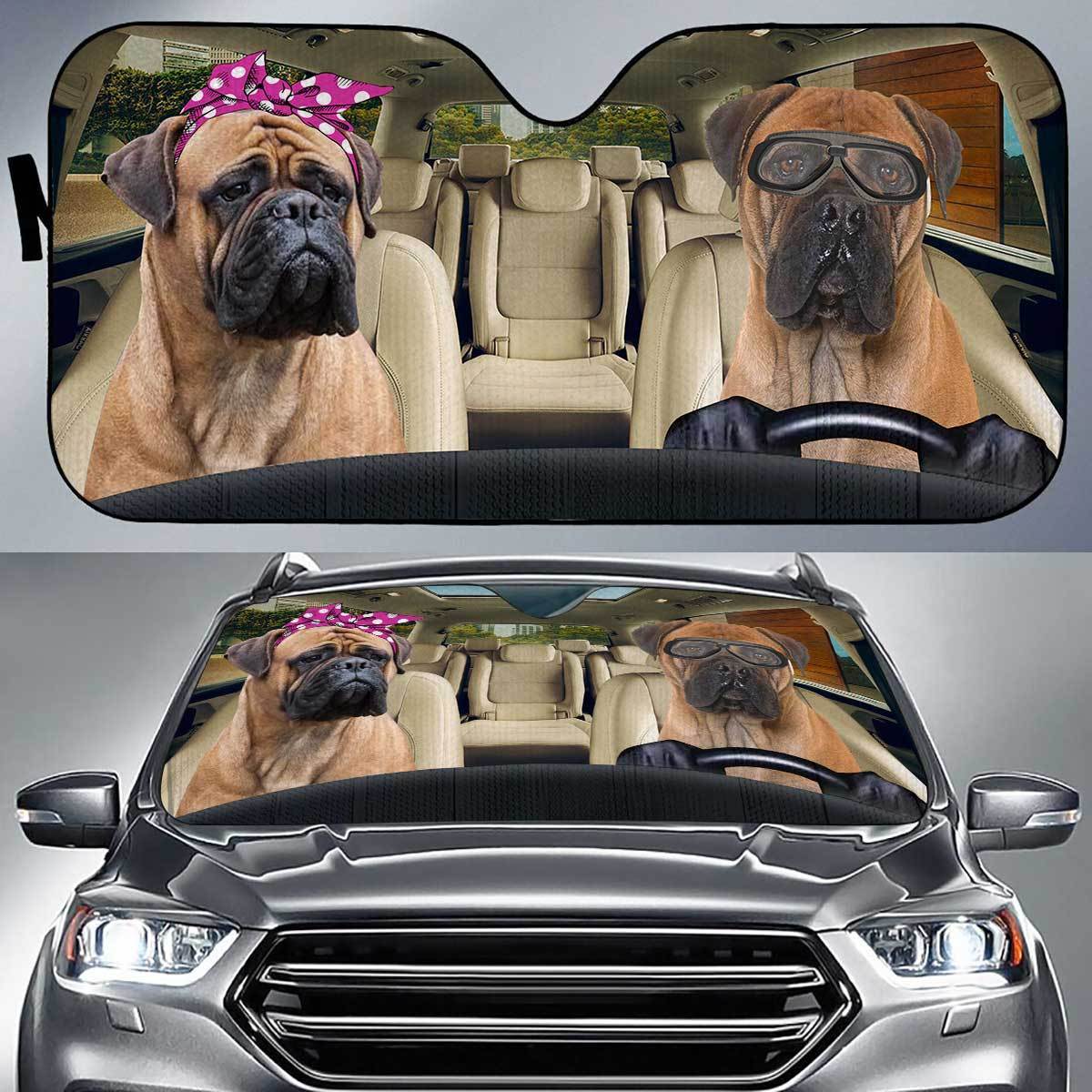 Bullmastiff Driver Auto Sun Shade Gift Ideas 2021