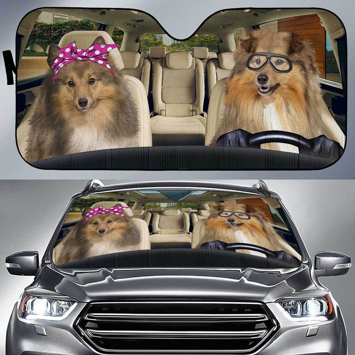 Sheltie Driver Auto Sun Shade Gift Ideas 2021