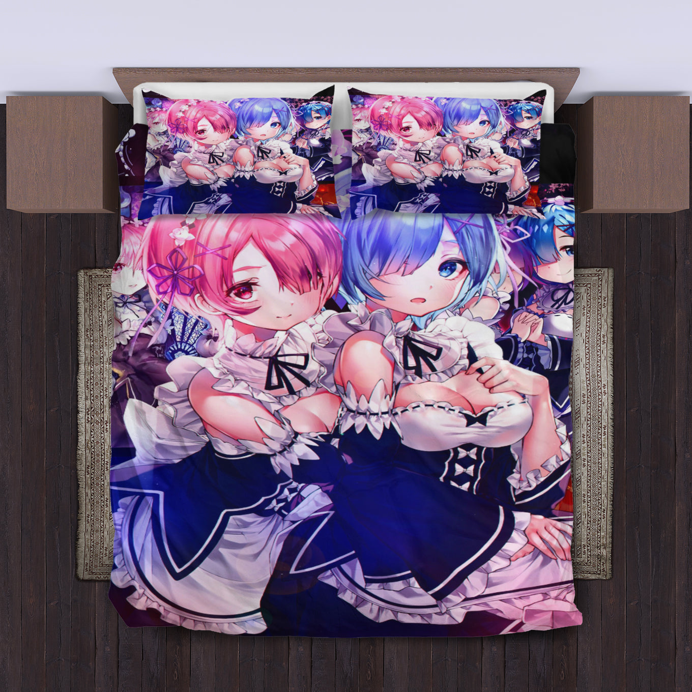 Ram And Rem Anime Girl Re Zero Bedding Set