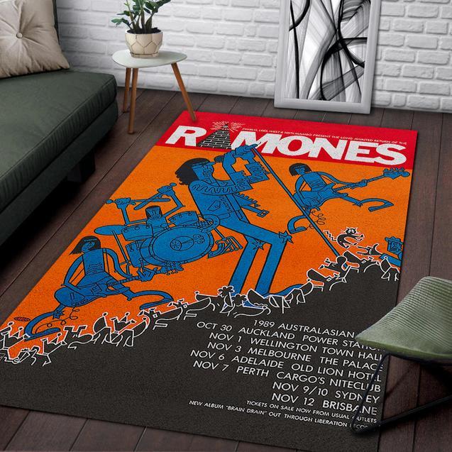 Ramones 1989 Australian Tour Area Rug Home Decor Bedroom Living Room Decor