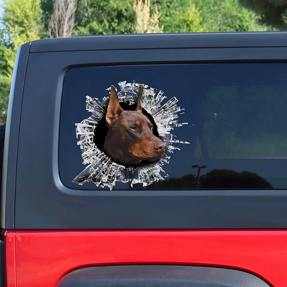 Best Red Doberman Window Car 3D Stickers Decal Car Accessories Car Decoration Amazing Gift Idea