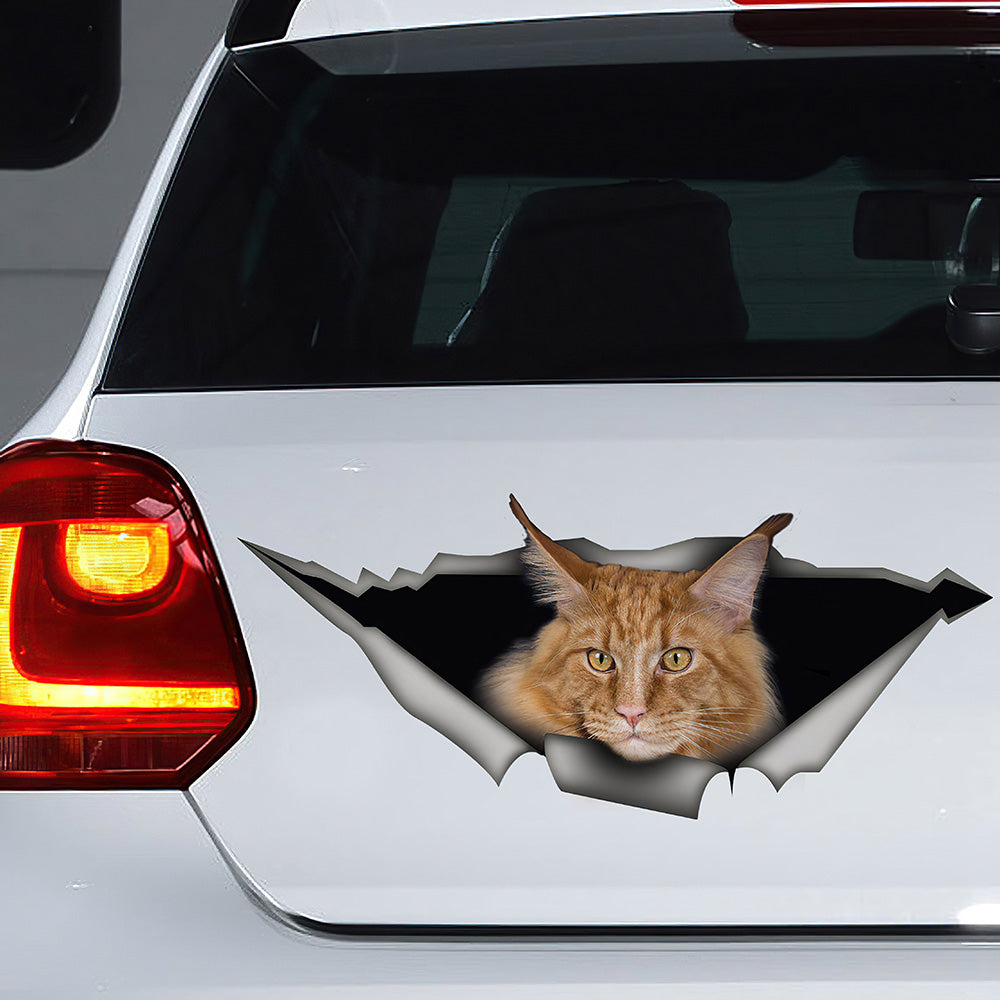 Best Red Maine Coon Car 3D Stickers Decal Car Accessories Car Decoration Amazing Gift Idea