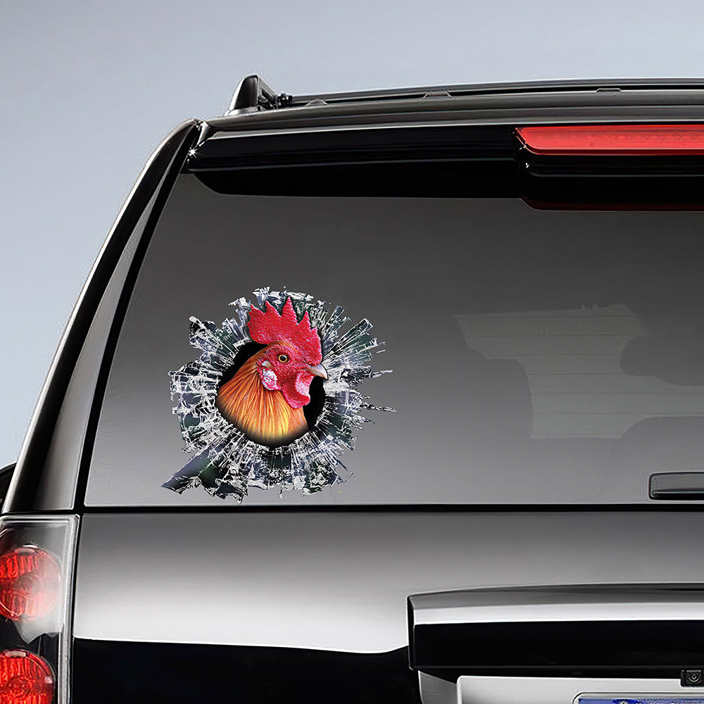 Best Red Rooster Window Sticker, Car 3D Stickers Decal Car Accessories Car Decoration Amazing Gift Idea