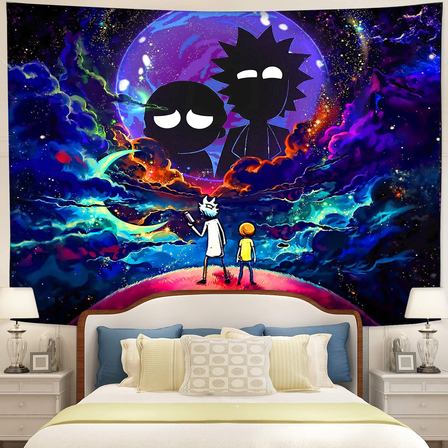 Rick And Morty Galaxy Tapestry Room Decor