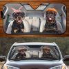 Two Rottweilers Family Car Windshield Auto Sun Shade Amazing Best Gift Ideas 2021