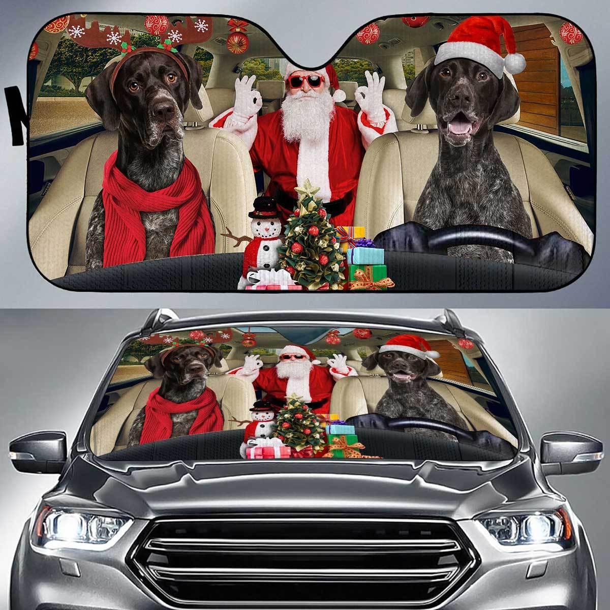 German Shorthaired Pointer Xmas Auto Sun Shade Gift Ideas 2022