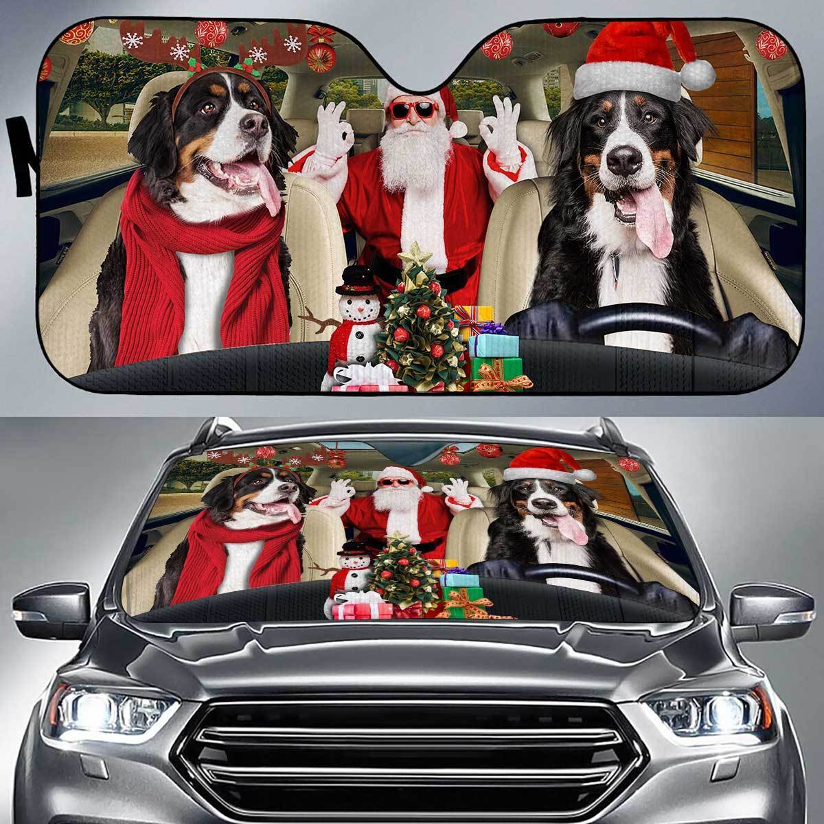 Bernese Mountain Dog Xmas Auto Sun Shade Gift Ideas 2021