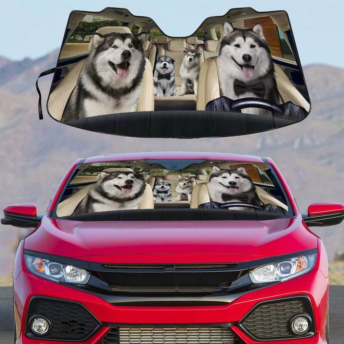 Alaska Malamute Auto Sun Shade Puppy In Car, Gift Ideas 2021