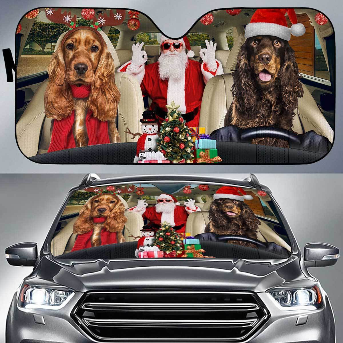 Cocker Spaniel Xmas Auto Sun Shade Gift Ideas 2021