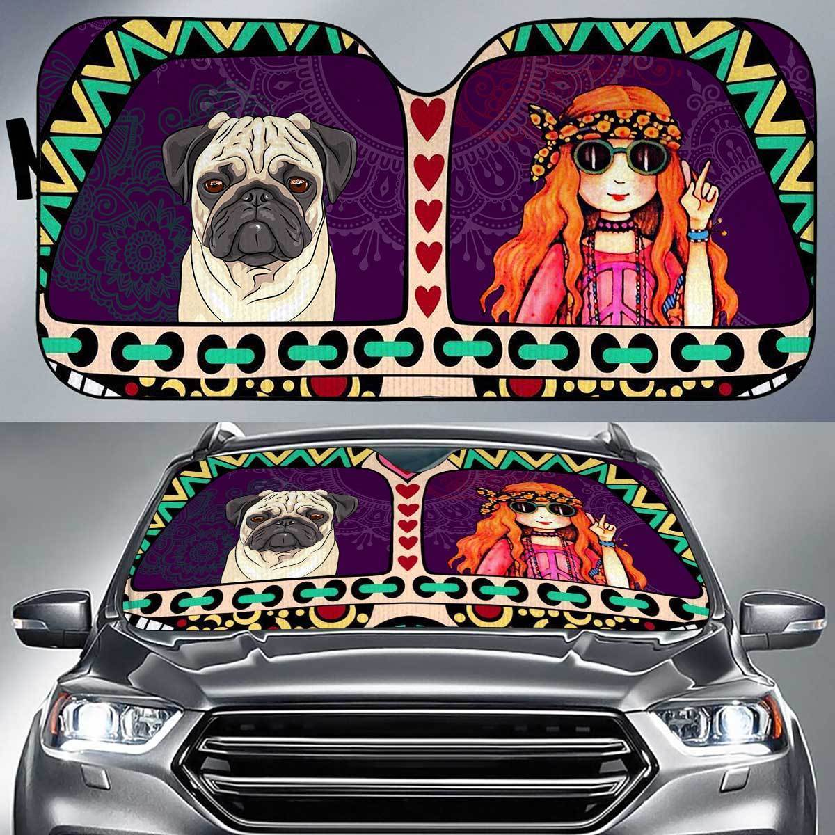 Pug Peace Auto Sun Shade Gift Ideas 2022