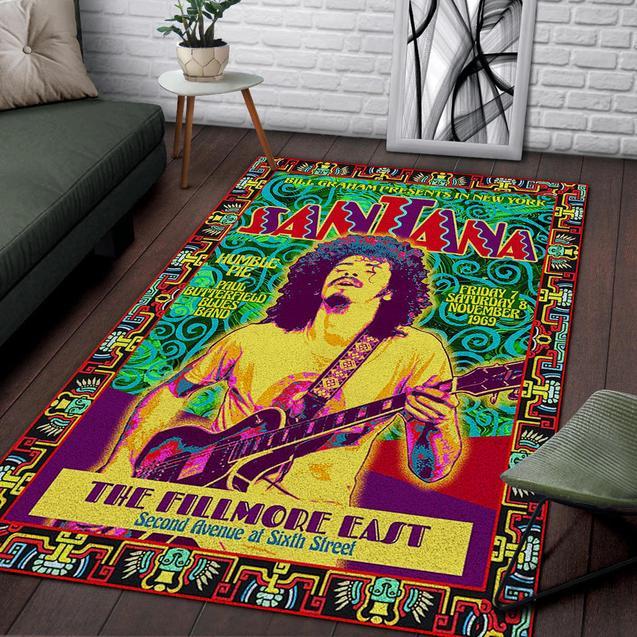 Santana At The Fillmore East 1969 Area Rug Home Decor Bedroom Living Room Decor