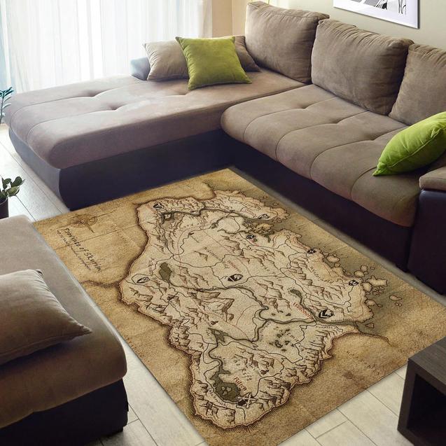 Skyrim Map Area Rug Home Decor Bedroom Living Room Decor