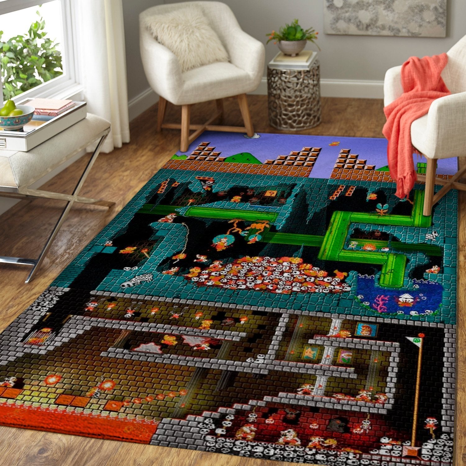 Super Mario Bros. Area Rug The Pit Area Rug Home Decor Bedroom Living Room Decor