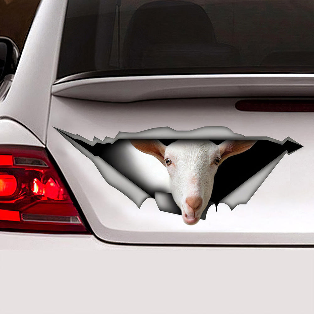 Best Saanen Goat Car 3D Stickers Decal Car Accessories Car Decoration Amazing Gift Idea