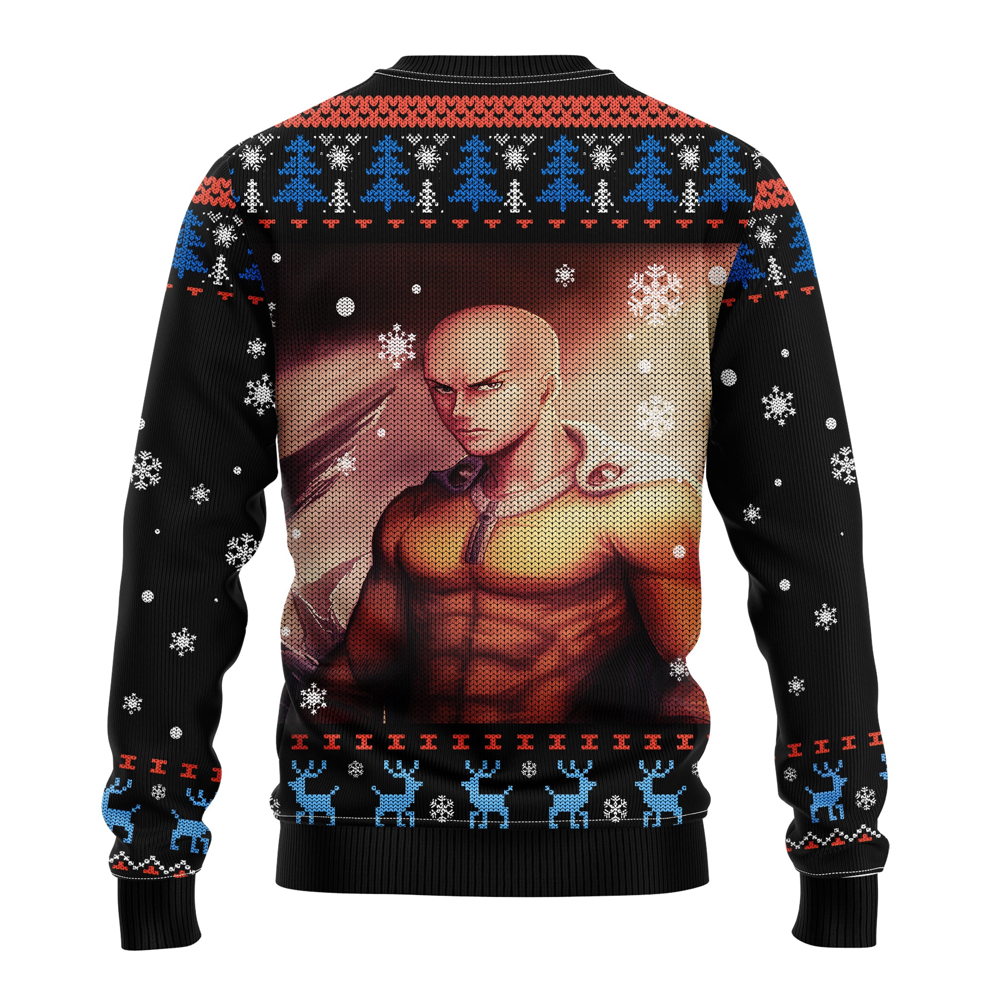 Saitama One Punch Man Back Custom Ugly Christmas Sweater Mc Amazing Gift Idea Thanksgiving Gift