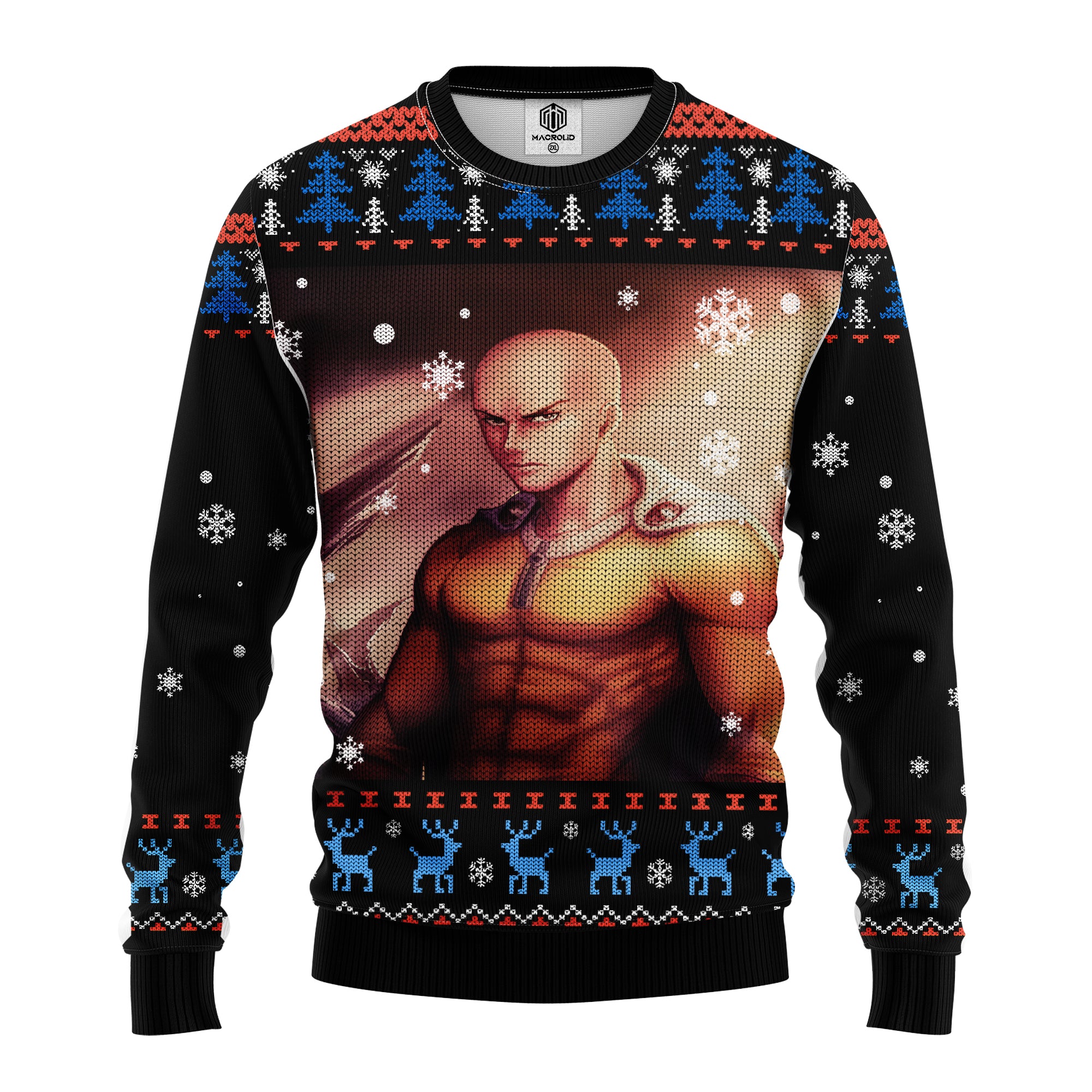 Saitama One Punch Man Back Custom Ugly Christmas Sweater Mc Amazing Gift Idea Thanksgiving Gift