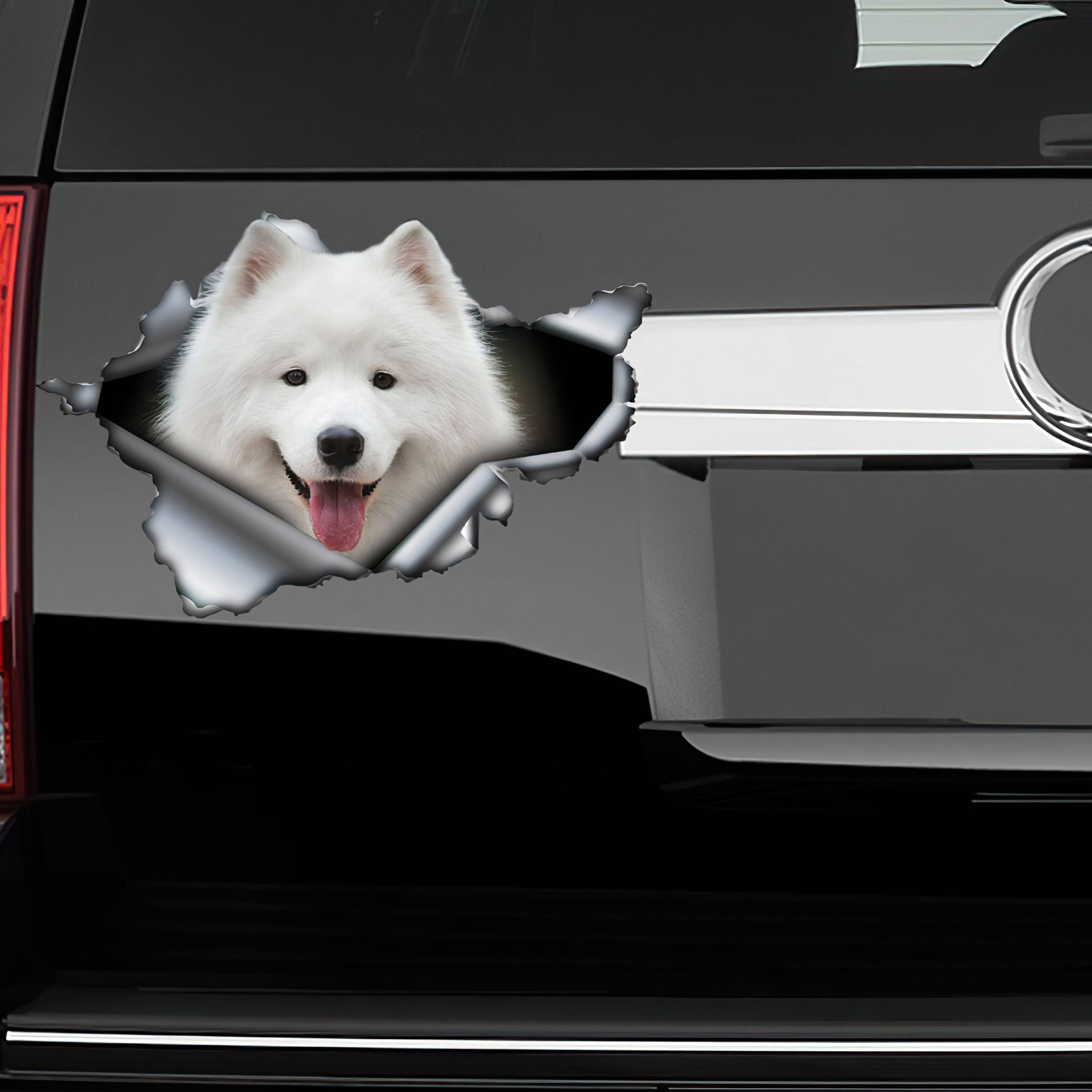 Best Samoyed Car Decal, Pet Car 3D Stickers Decal Car Accessories Car Decoration Amazing Gift Idea