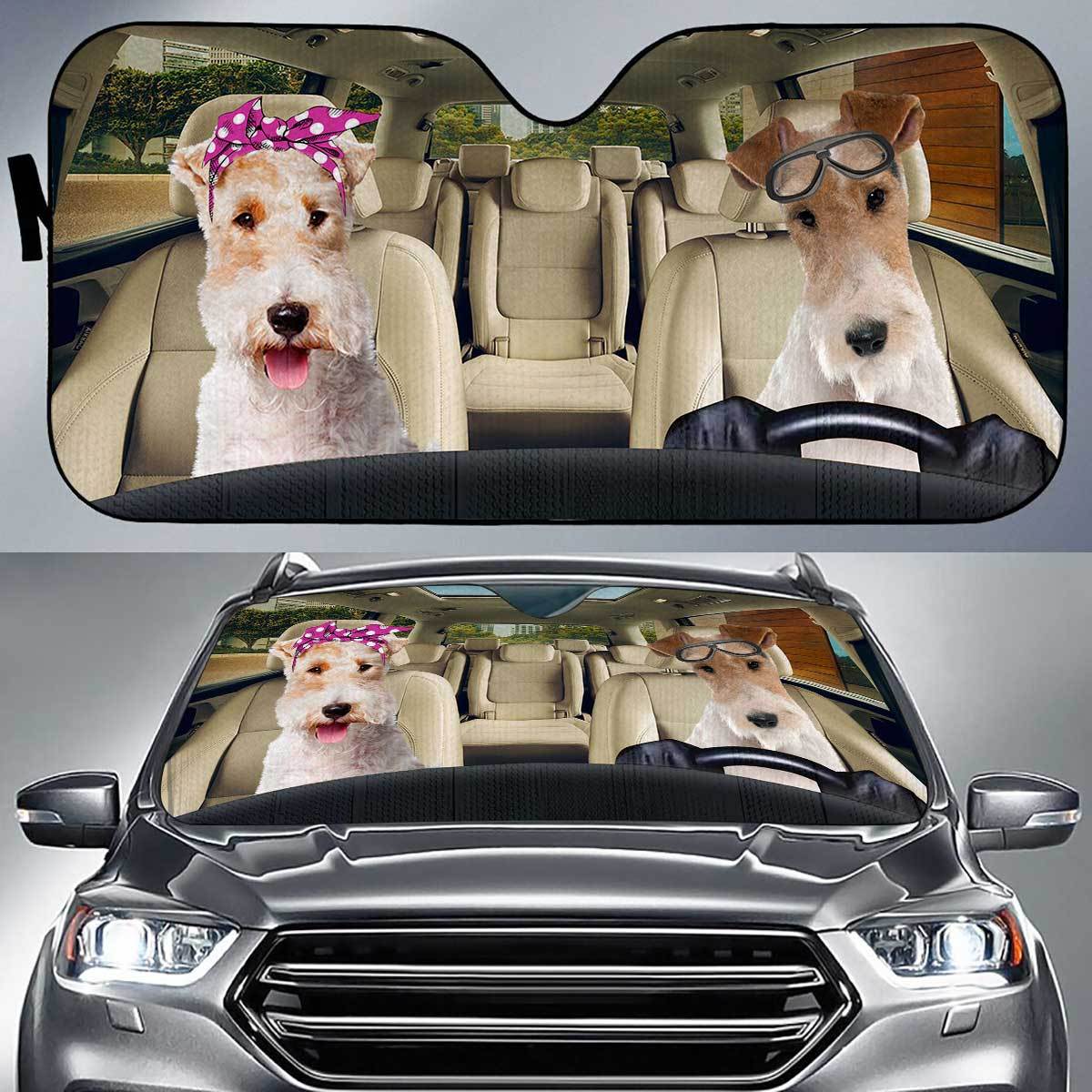 Wire Fox Terrier Driver Auto Sun Shade Gift Ideas 2021