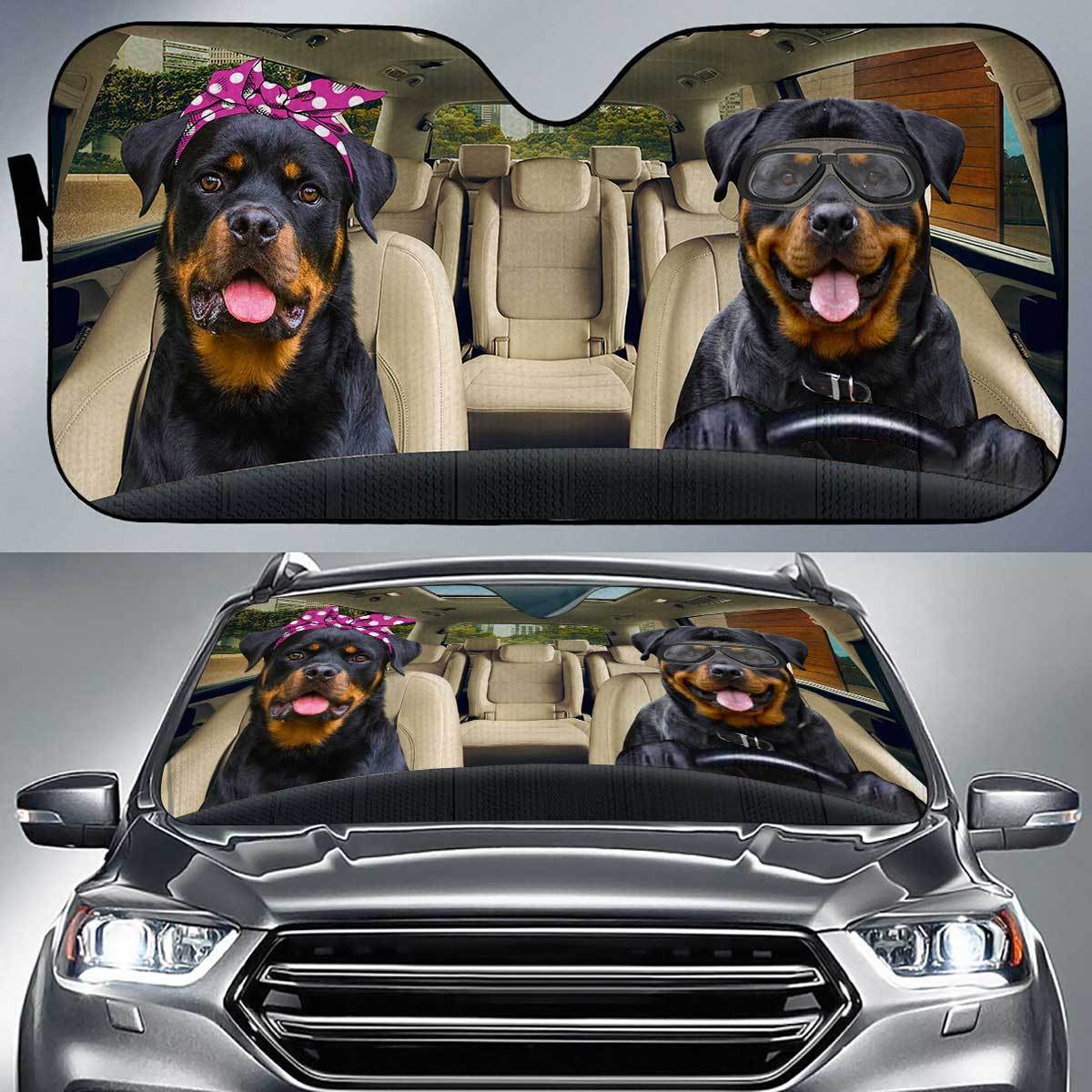 Rottweiler Driver Auto Sun Shade Gift Ideas 2022