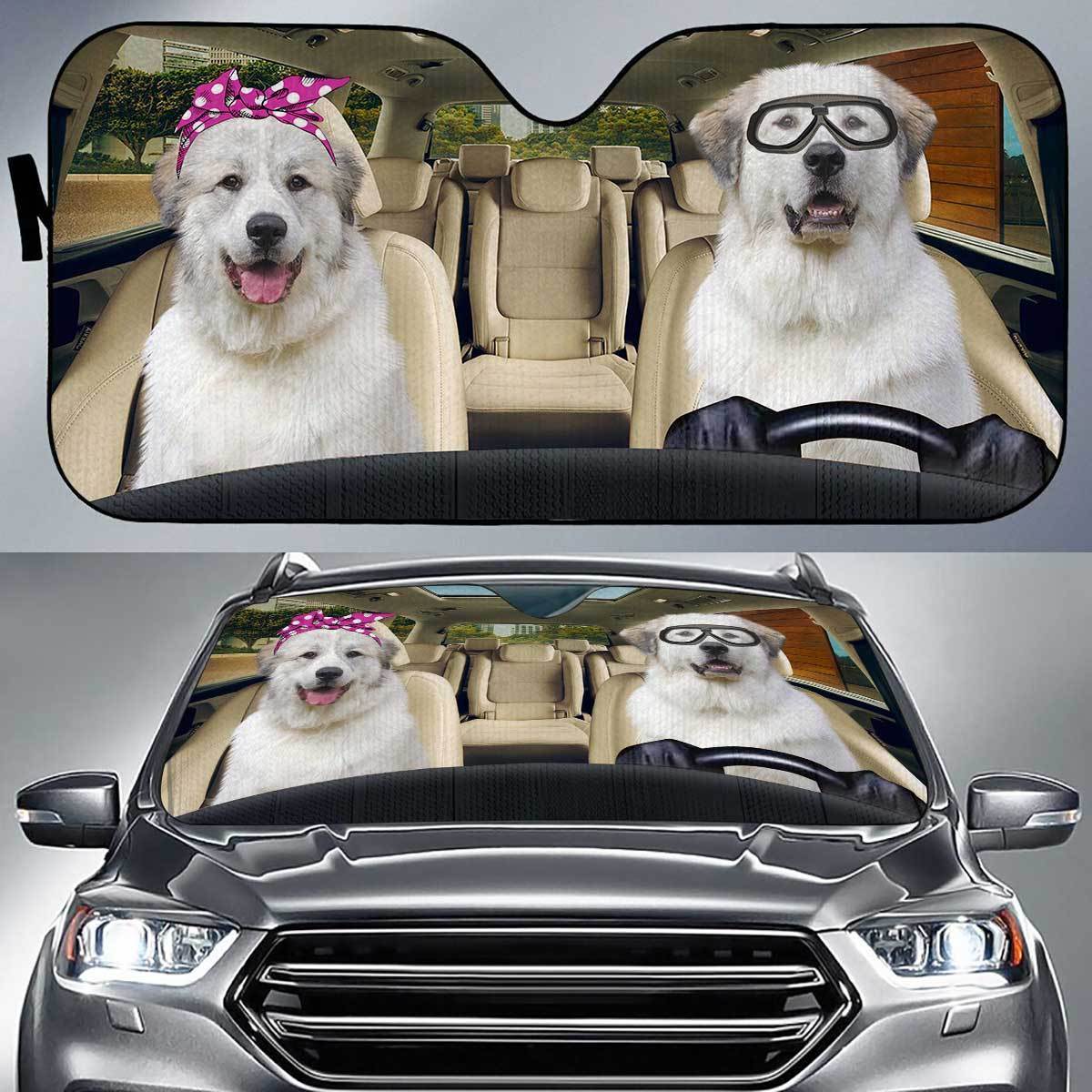 Great Pyrenees Driver Auto Sun Shade Gift Ideas 2022