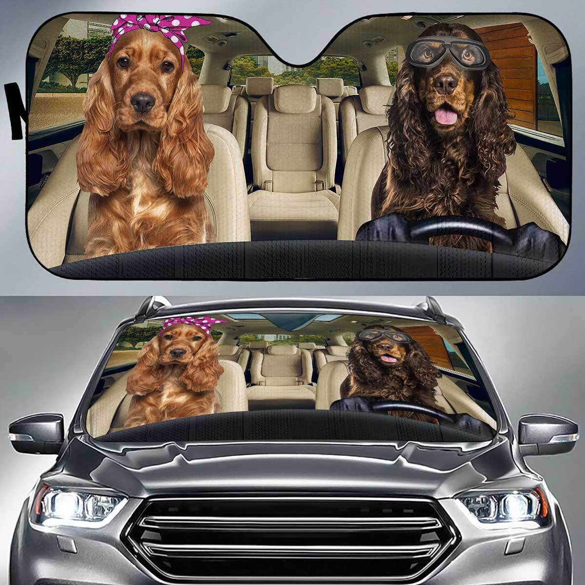 Cocker Spaniel Driver Auto Sun Shade Gift Ideas 2021