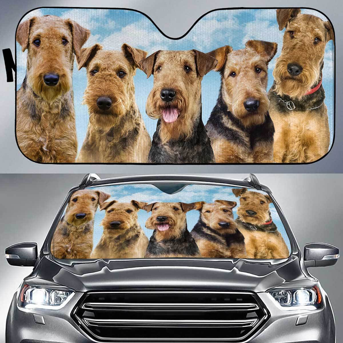 Airedale Terrier Funny Team Auto Sun Shade Hd Gift Ideas 2022