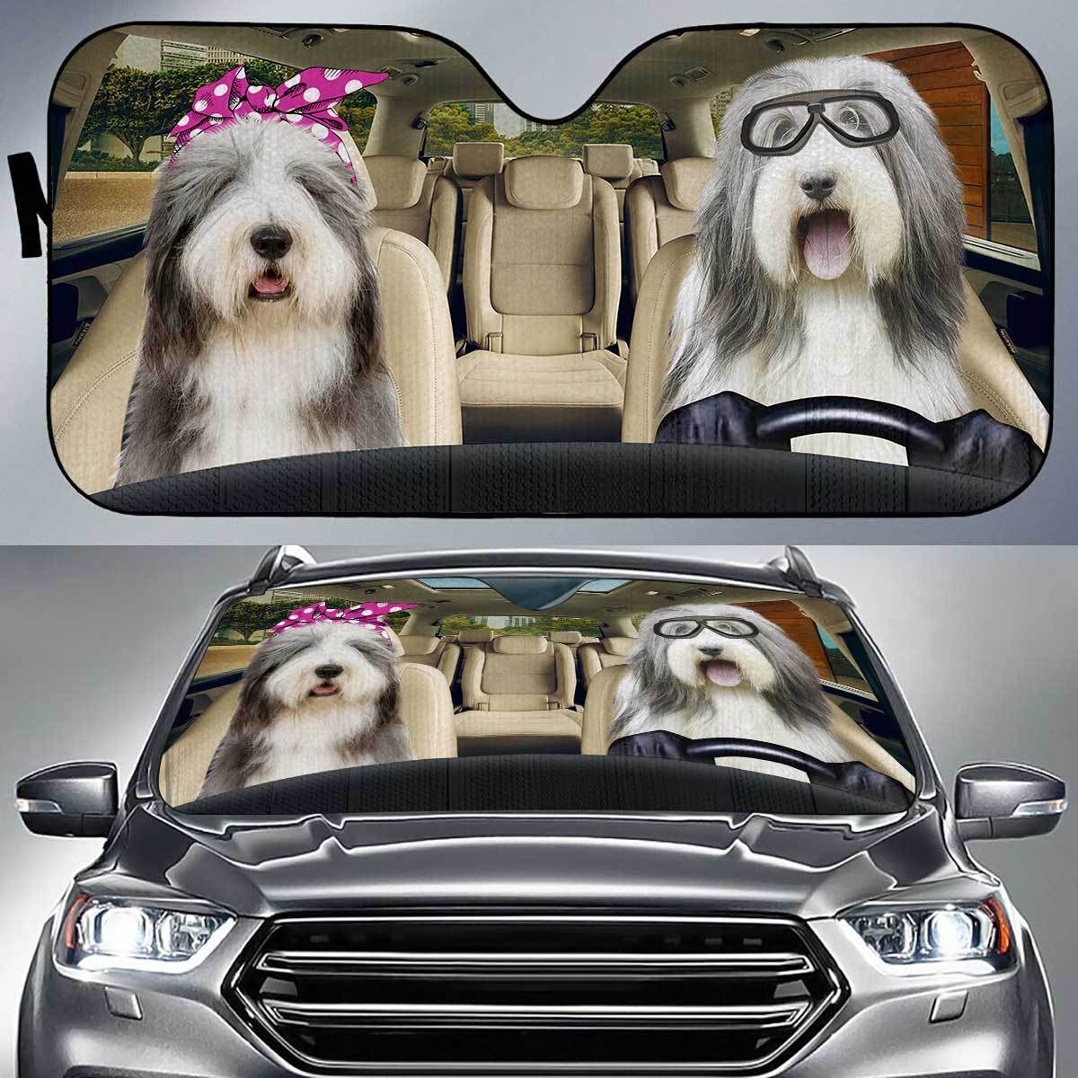 Bearded Collie Driver Auto Sun Shade Gift Ideas 2021