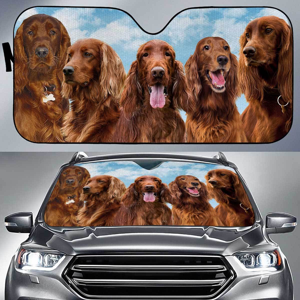 Irish Setter Funny Team Auto Sun Shade Gift Ideas 2021