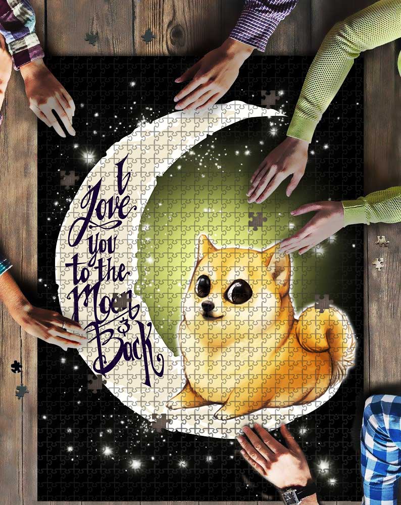 Shiba Inu Doge Chibi Love To The Moon Mock Jigsaw Puzzle Kid Toys