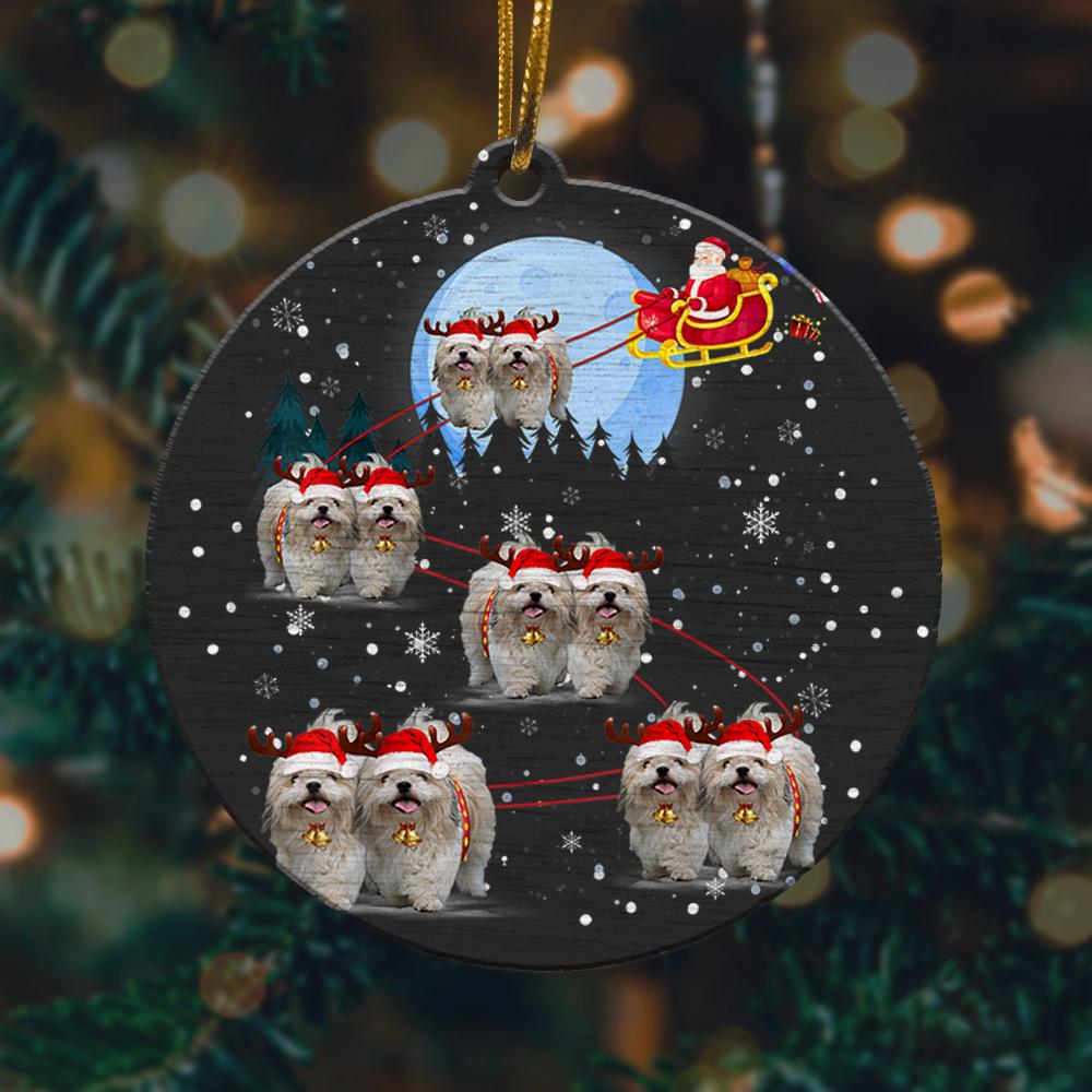 Shih Tzu Reindeer Santa Under Moonlight Christmas Ornament 2022 Amazing Decor Ideas